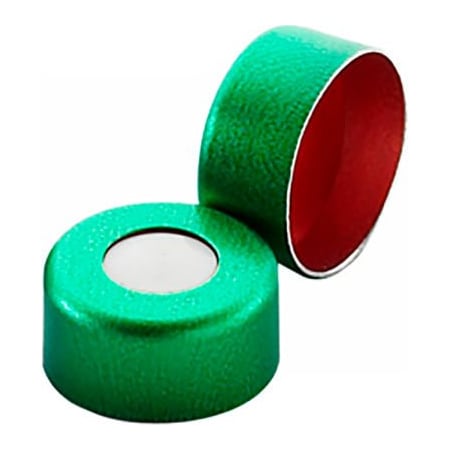 Cp Lab Safety. Wheaton 11mm Crimp Seal, Aluminum Green PTFE/Silicone, Case of 1000 224219-07